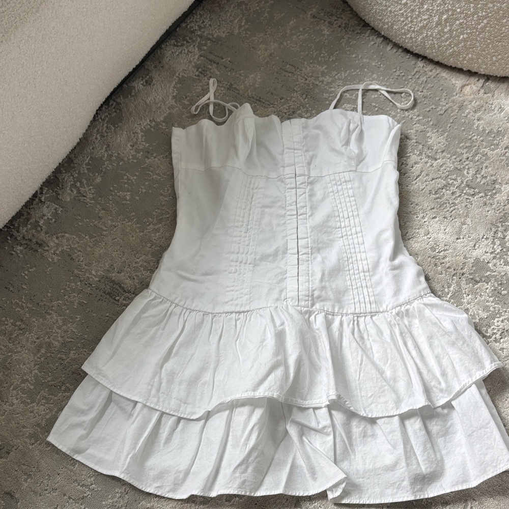 Sunday best Nancy White Ruffled Dress